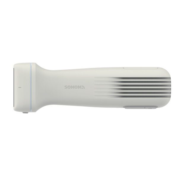 A white handle with a comb on it.